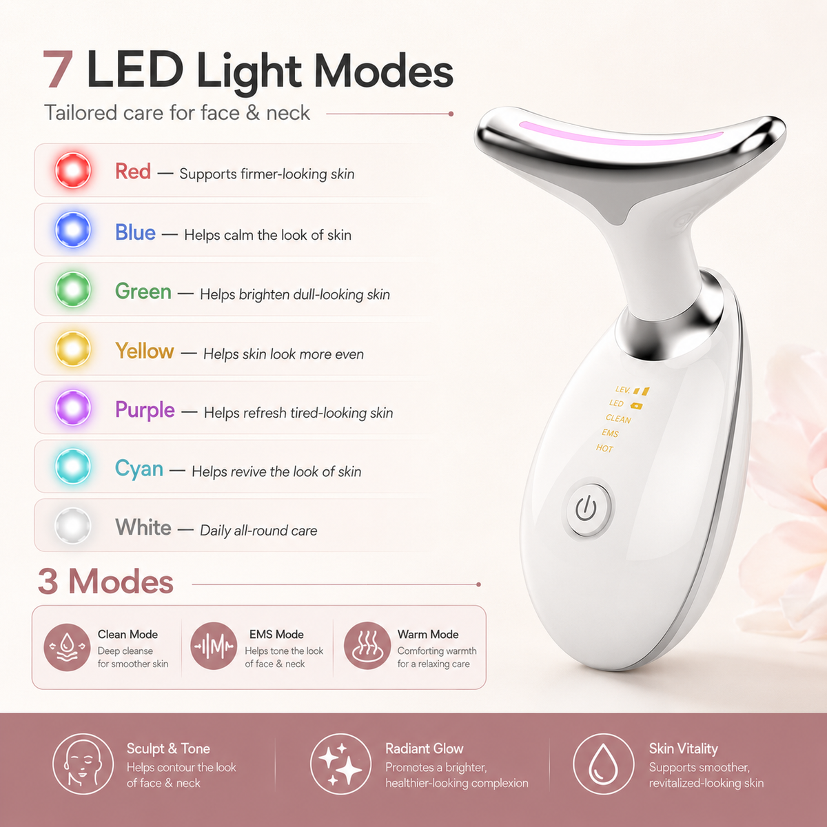EMS Red Light Face & Neck Sculptor