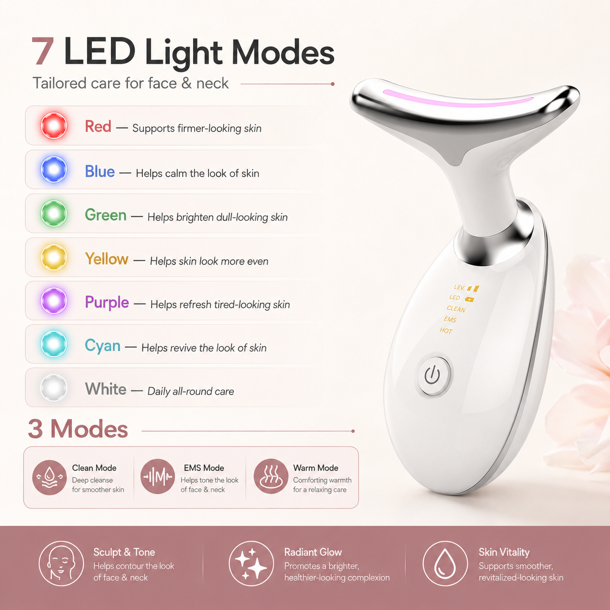 EMS Red Light Face & Neck Sculptor